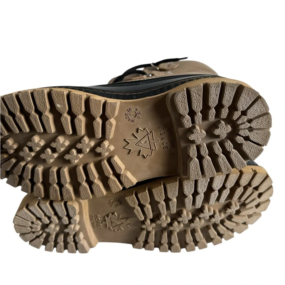 Men’s Sorel Steel Shank Size 7 Tan and Black Winter Boots